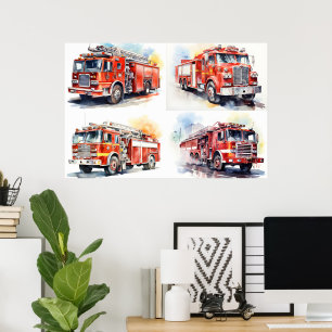 Poster Camion feu rouge