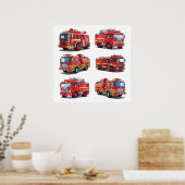 Poster Camion feu rouge (Cuisine)