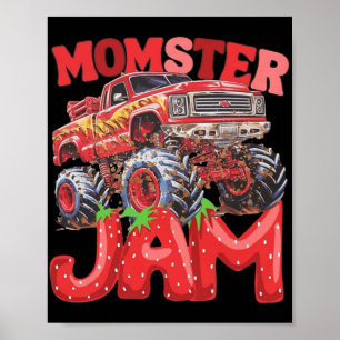 Poster Camion Jam Maman Momster Garçon Mama Anniversaire