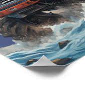 Poster Camion Monster de requin bleu Nom personnalisé Pos (Coin)