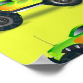 Poster Camion Monster sur le vert citron (Coin)
