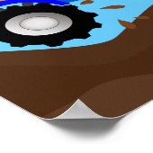 Poster Camion Monstre bleu boueux Personnalisé (Coin)