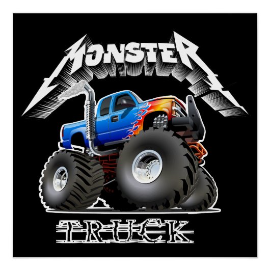 Poster Camion monstre de dessin animé (Devant)