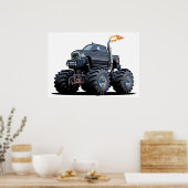 Poster Camion monstre de dessin animé (Cuisine)