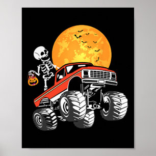 Poster Camion Monstre Halloween Garçons Camion Citrouille