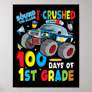 Poster Camion Police Voiture 100 Jours D'École 1Er Classe