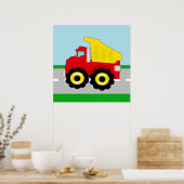 Poster Camion-poubelle de construction pour enfants (Cuisine)