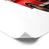 Poster Camion rouge Enfant Joyeux Anniversaire Nom (Coin)