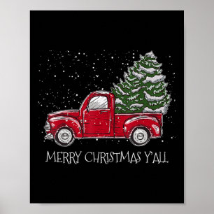 Poster Camion rouge Noël Noël Noël Noël Vintage Joyeux No