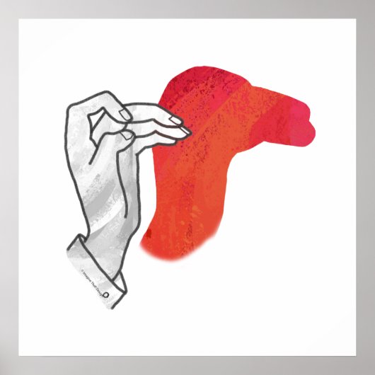 Poster Camion Silhouette Main Rouge (Devant)