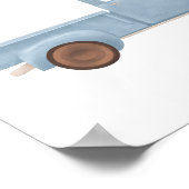 Poster Camion Vintage Aquarelle Bleue (Coin)