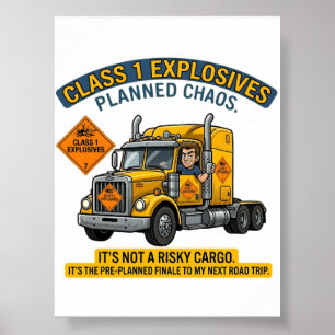 Poster Camionneur de produits explosifs de classe 1 Tél
