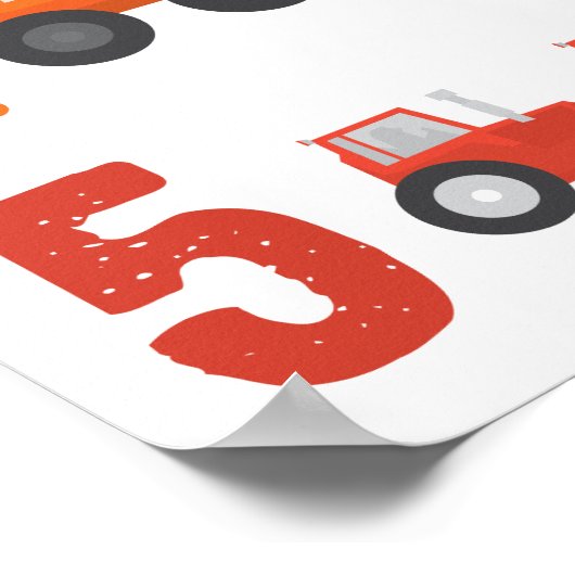 Poster Camions colorés Nombre Nourriture Art (Coin)