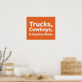 Poster Camions, cowboys et musique country (Cuisine)