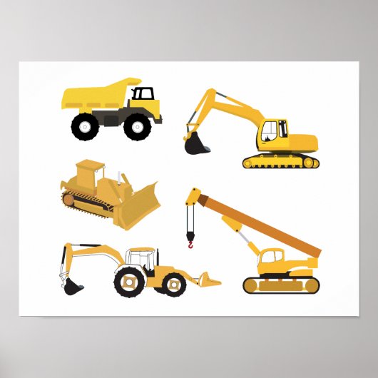 Poster Camions de construction (Devant)