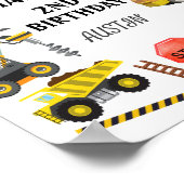 Poster Camions de Construction | Fête d'anniversaire pour (Coin)