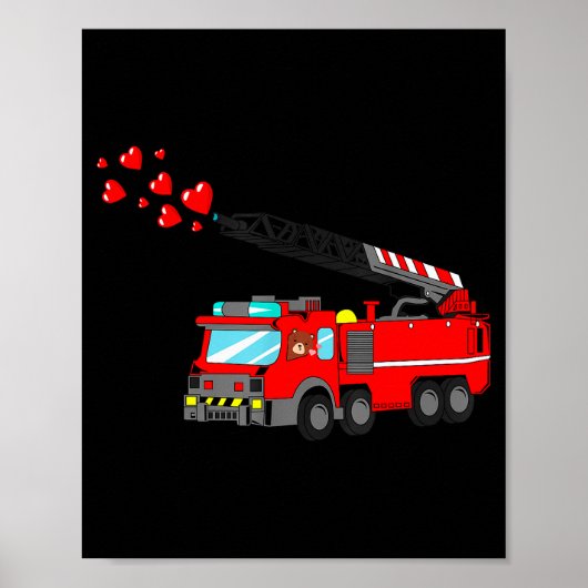 Poster Camions de pompiers de l'amour en quantité pour la (Devant)