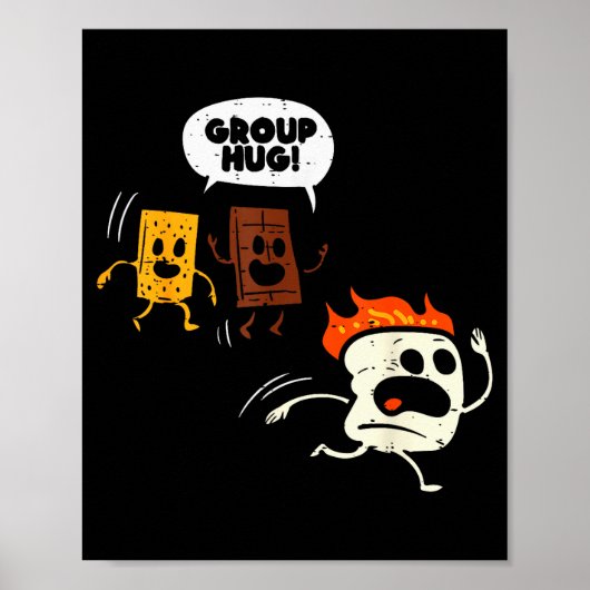 Poster Camng Group Hug Smores Funny Marshmallow Men Women (Devant)