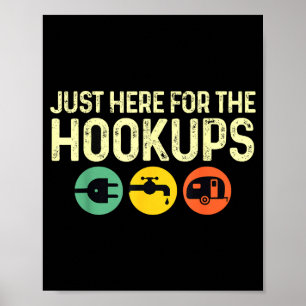 Poster Camng Rv Caravane Camping-car Just Here For The Ho