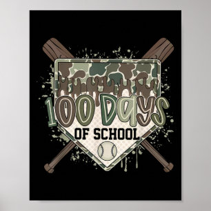 Poster Camo 100 jours d'école Baseball Plaque de départ D
