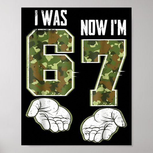 Poster Camo 7 ans Anniversaire J'avais 6 ans Maintenant j (Devant)