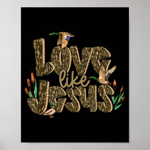 Poster Camo Amour comme Jésus Chasse au canard Verset de