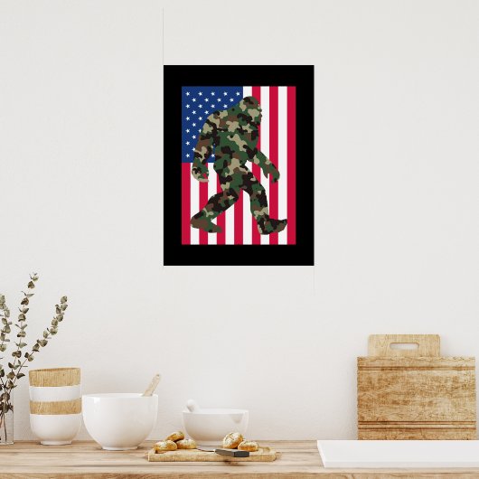 Poster Camo Bigfoot Sasquatch (Cuisine)