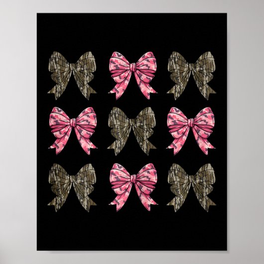 Poster Camo Coquette Bow Chasse Canard Enfants Filles Bow (Devant)