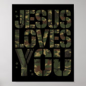Poster Camo Jesus Aime Votre Ado Fille Amusante Bib Chrét (Devant)