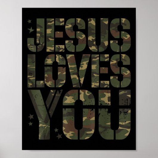 Poster Camo Jesus Aime Votre Ado Fille Amusante Bib Chrét (Devant)