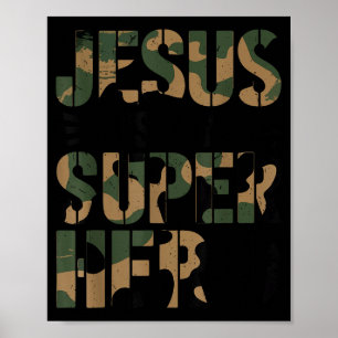Poster Camo Jésus est mon super-héros tout-petits camoufl