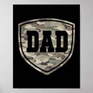Poster Camo Rétro École Vieux Papa Pocket Camouflage Papa