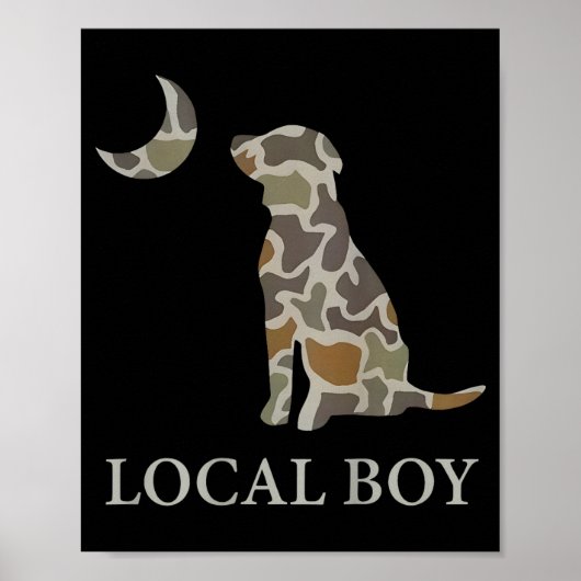 Poster Camo Southern Local Boy Duck Hunting Black Lab Out (Devant)
