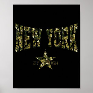 Poster Camo Souvenir Usa Étoile New York Ny New York Homm