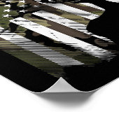 Poster Camo US Drapeau Der Elk Buck Camoflage Chasse Chas (Coin)