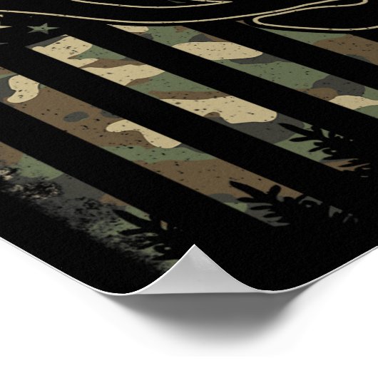 Poster Camo Us Drapeau Elk Buck Camouflage Deer Chasse Ch (Coin)