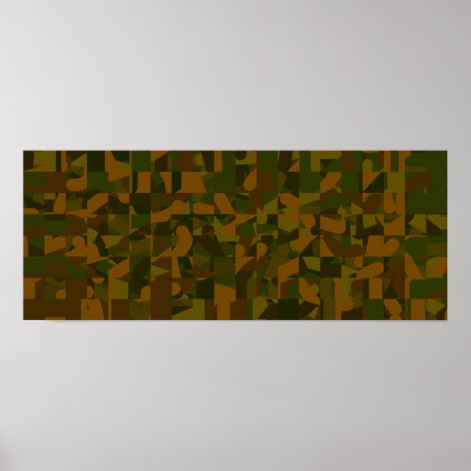 Poster Camo vert et Brown, Motif Abstrait. (Devant)