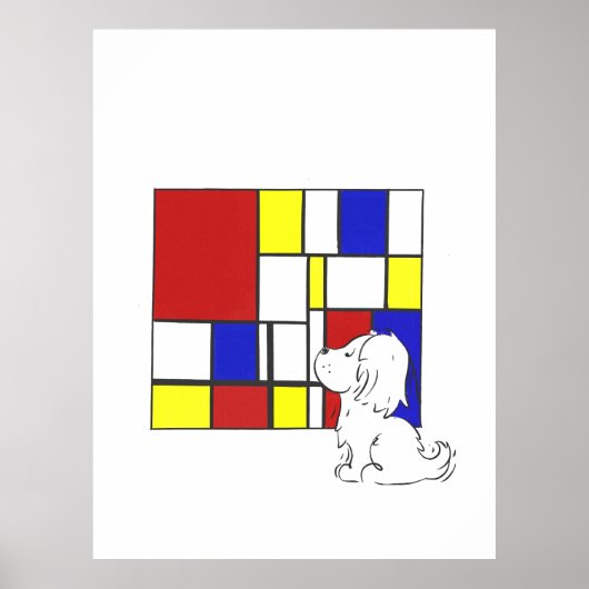 Poster Camomille Inspirée de Mondrian (Devant)