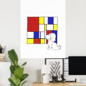 Poster Camomille Inspirée de Mondrian (Bureau à domicile)