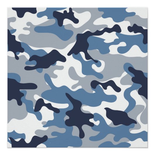 Poster Camouflage bleu et blanc (Devant)