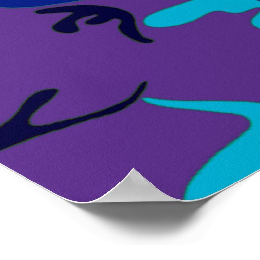 Poster Camouflage bleu foncé et violet Citation personnal (Coin)