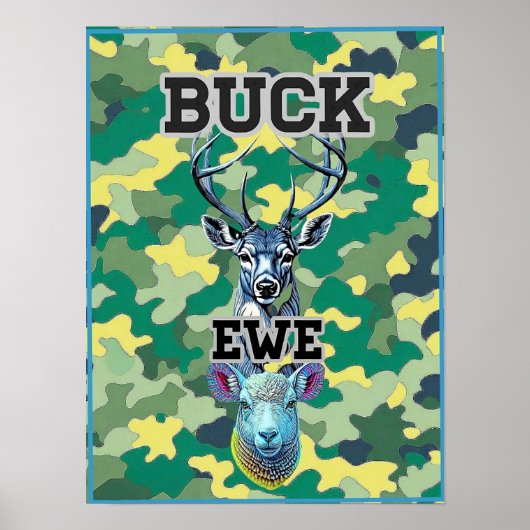 POSTER CAMOUFLAGE DE BÉLIER ET DE BREBIS (Devant)