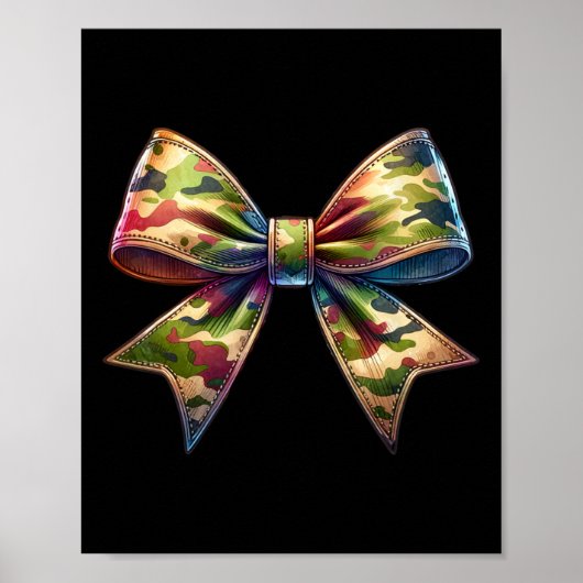 Poster Camouflage Femmes Coquette Bow Camo Bow Chasse (Devant)