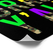 Poster Camouflage Mardi Gras Y'all (Coin)
