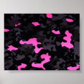 Poster Camouflage noir et rose (Devant)