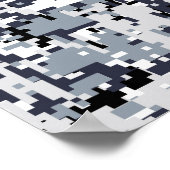 Poster Camouflage numérique gris argent à l'esprit urbain (Coin)