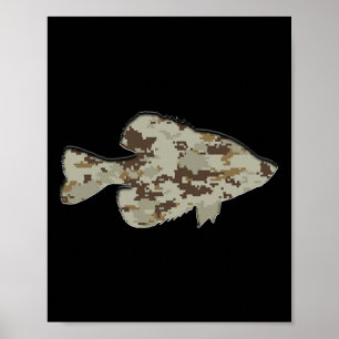 Poster Camouflage Pan Poisson Silhouette Camo numérique C