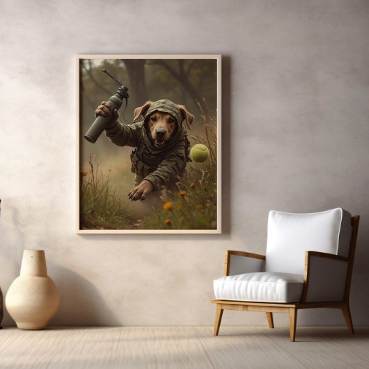 Poster Camouflage, Tennis Ball, And Tactical Paws