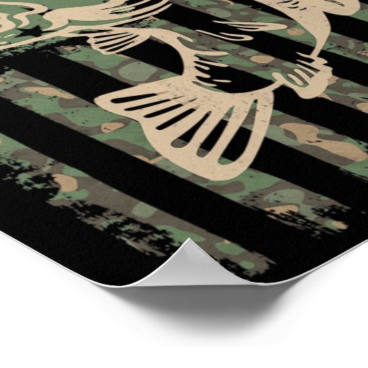 Poster Camouflage Usa Drapeau Grosse Bouche B Pêche 1 (Coin)