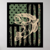 Poster Camouflage Usa Drapeau Grosse Bouche B Pêche 1 (Devant)